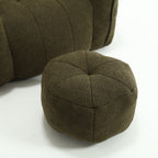 Soft Chenille Bean Bag Chair with High Resilient Foam for Living Room and Bedroom, Comfortable Square Lazy Sofa with Footstool for Adults - Grand Goldman Shop