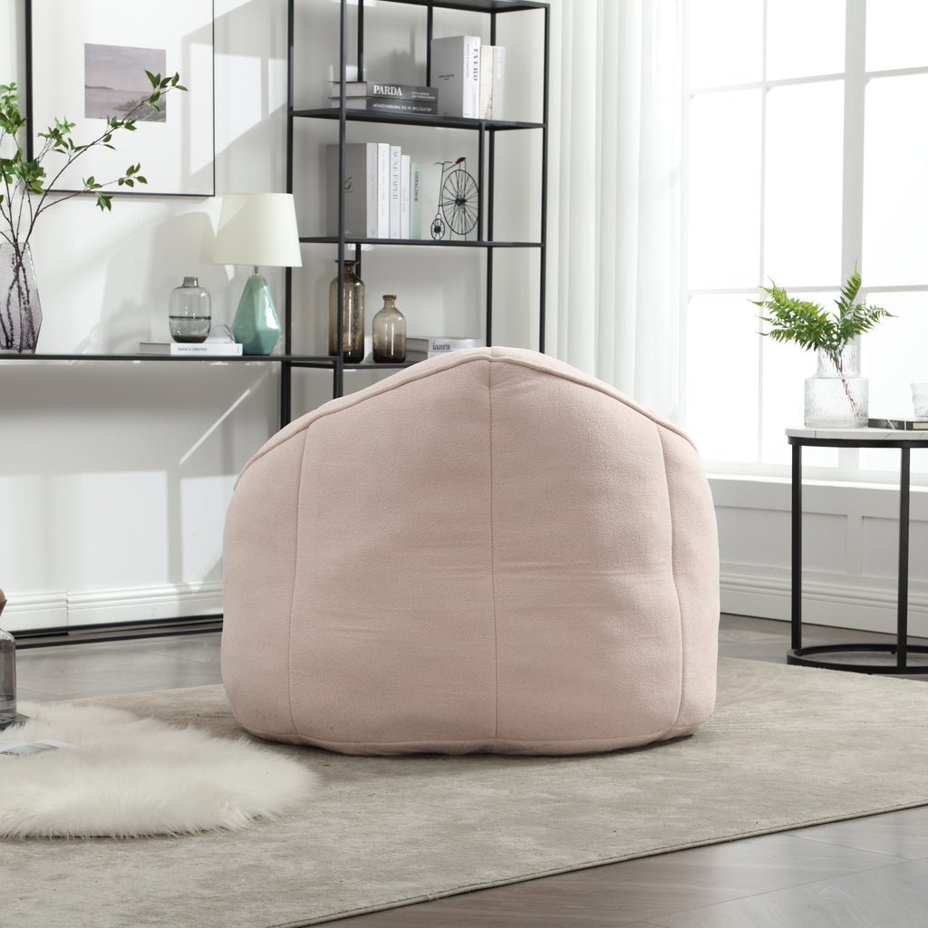 Bedding Bean Bag Sofa Chair with High-Pressure Foam and Footrest, Pink Microfiber - Grand Goldman Shop