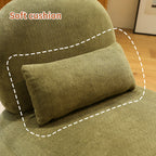 Cute Accent Chair with Solid Wood Legs, Velvet Living Room Chair with Soft Cushion, Cozy Bedroom Chair, Comfy Armless Reading Chair for Apartment, Waiting Room, Balcony (Green) - Grand Goldman Shop