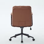 Office Chair,Mid Back Home Office Desk Task Chair with Wheels and Arms Ergonomic PU Leather Computer Rolling Swivel Chair wit