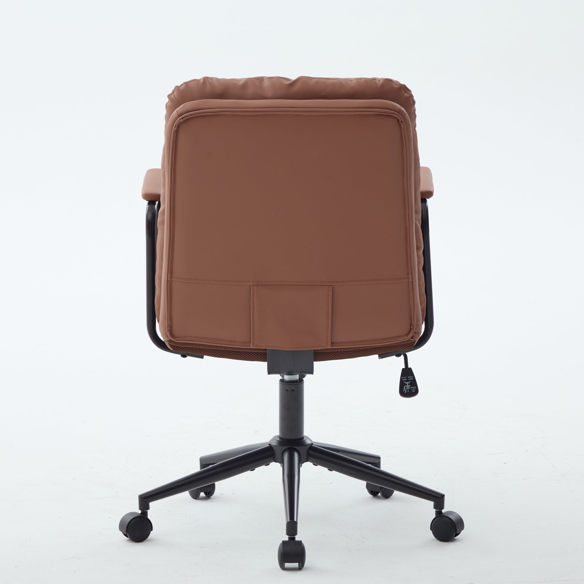 Office Chair,Mid Back Home Office Desk Task Chair with Wheels and Arms Ergonomic PU Leather Computer Rolling Swivel Chair wit