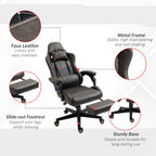 Vinsetto Racing Gaming Chair Diamond PU Leather Office Gamer Chair High Back Swivel Recliner with Footrest, Lumbar Support, A