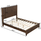3-Piece Bedroom Set with Queen Bed and 2 Nightstands, Walnut Brown - Grand Goldman Shop