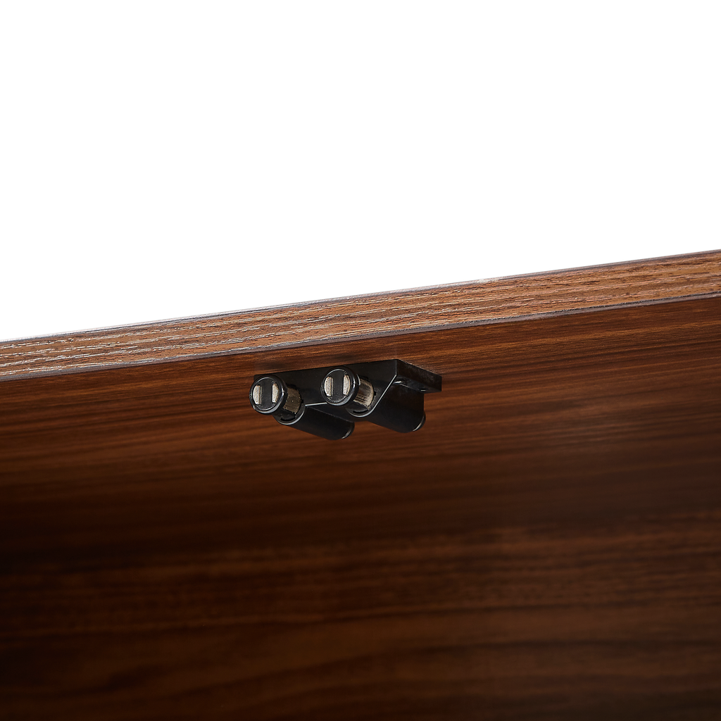 Sideboard Storage Cabinet TV Stand with wave pattern Buffet Cabinet Wooden Vertical Striped Cabinet for Kitchen/Bedroom/Entryway. Walnut, 64''W x 15''D x 24''H. - Grand Goldman Shop