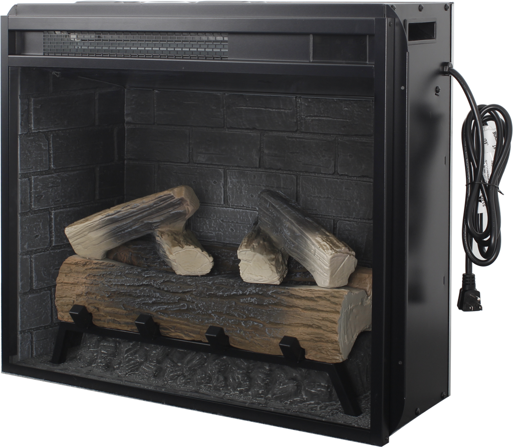 23 inch Infrared  heating electric fireplace insert, with log set & realistic flame, remote control with timer, overheating protection - Grand Goldman Shop