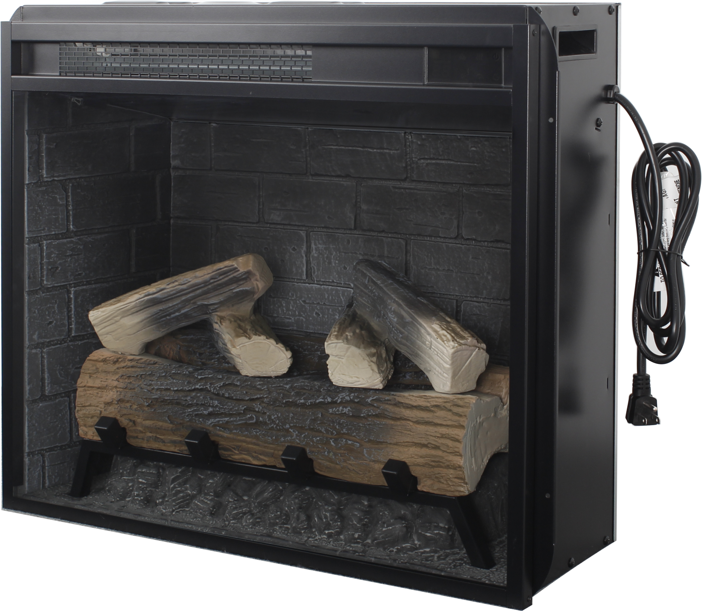 23 inch Infrared  heating electric fireplace insert, with log set & realistic flame, remote control with timer, overheating protection - Grand Goldman Shop