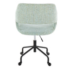 Contemporary Adjustable Office Chair in Black Metal and Light Green Fabric - Grand Goldman