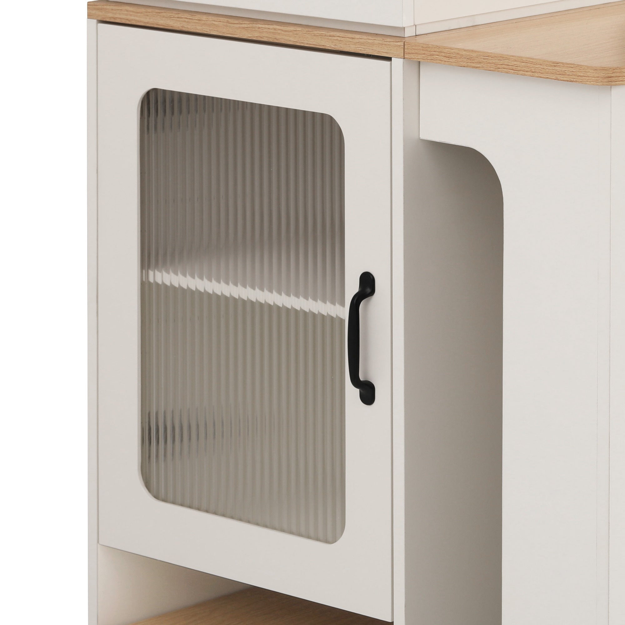 K&K 59.5' Kitchen Island with Extendable Dining Table, Kitchen Storage Table with Double-sided Storage, Kitchen Island with 2 Drawers, Power Outlet, Side Open Shelves, for Kitchen, Dining Room, White - Grand Goldman Shop