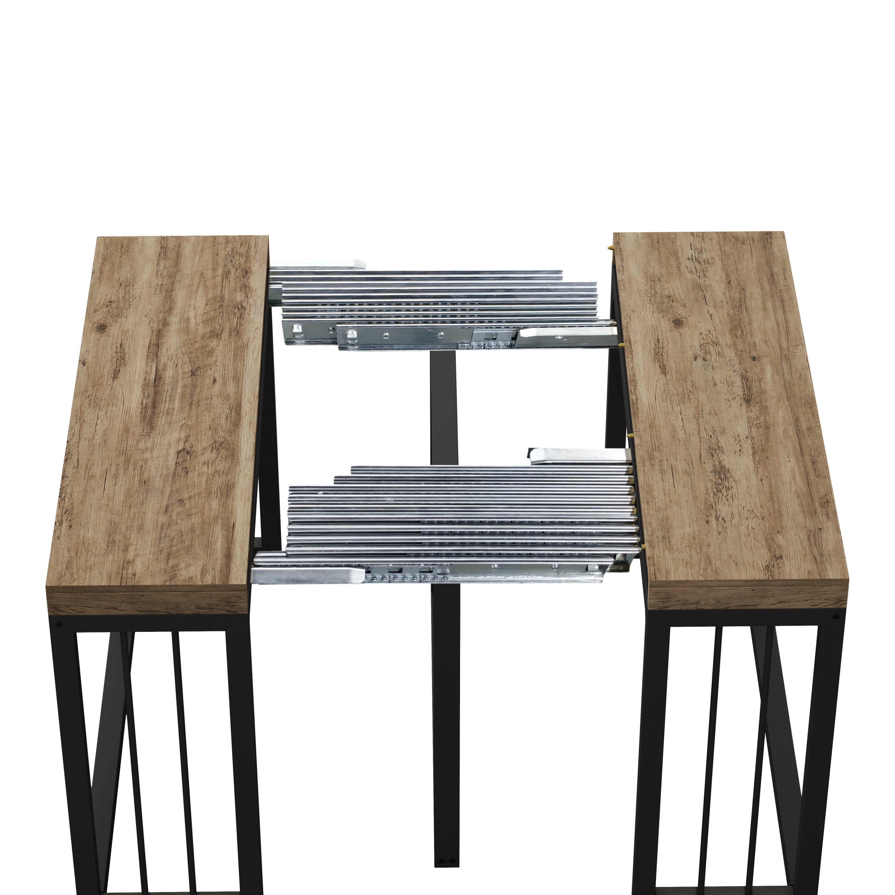 23.62'- 118'Modern Extendable Dining Table,Seats 2-10 People,,Space-Saving Wood Dining Table for Kitchen/Dining Room/Living Room,Perfect for Family Gatherings/Parties(Ancient Wood) - Grand Goldman Shop