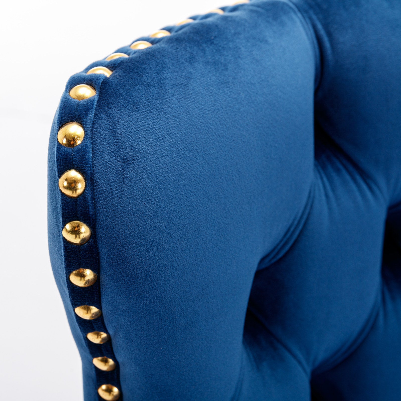A&A Furniture,Golden Swivel Velvet Barstools Adjusatble Seat Height from 25-33 Inch, Modern Upholstered Bar Stools with Backs Comfortable Tufted for Home Pub and Kitchen Island,Blue,Set of 2 - Grand Goldman Shop