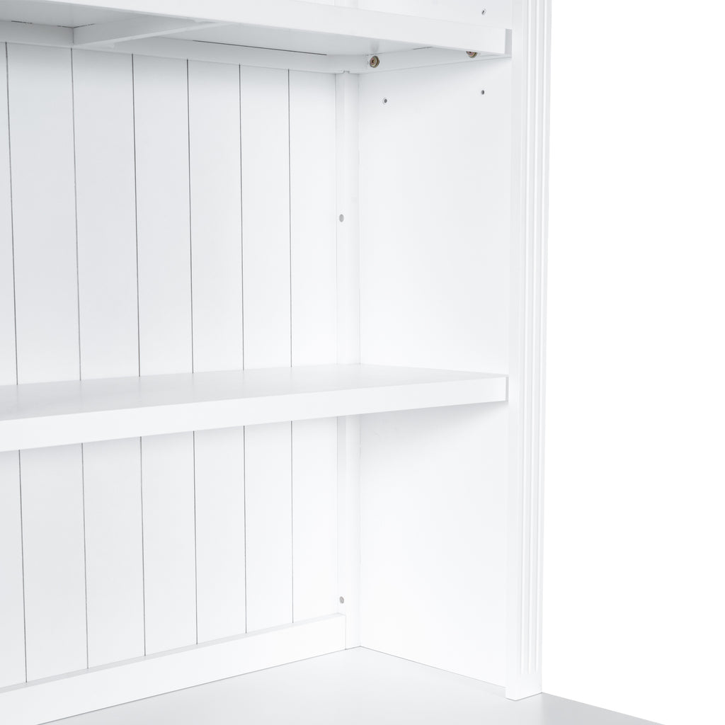 83.4'Tall Bookshelf with 3 pieces LED Lighting, Modern Bookcase with 2 Doors and 1 Drawer,Storage Bookcase with Open Shelves for Living Room,Home Office,White - Grand Goldman Shop