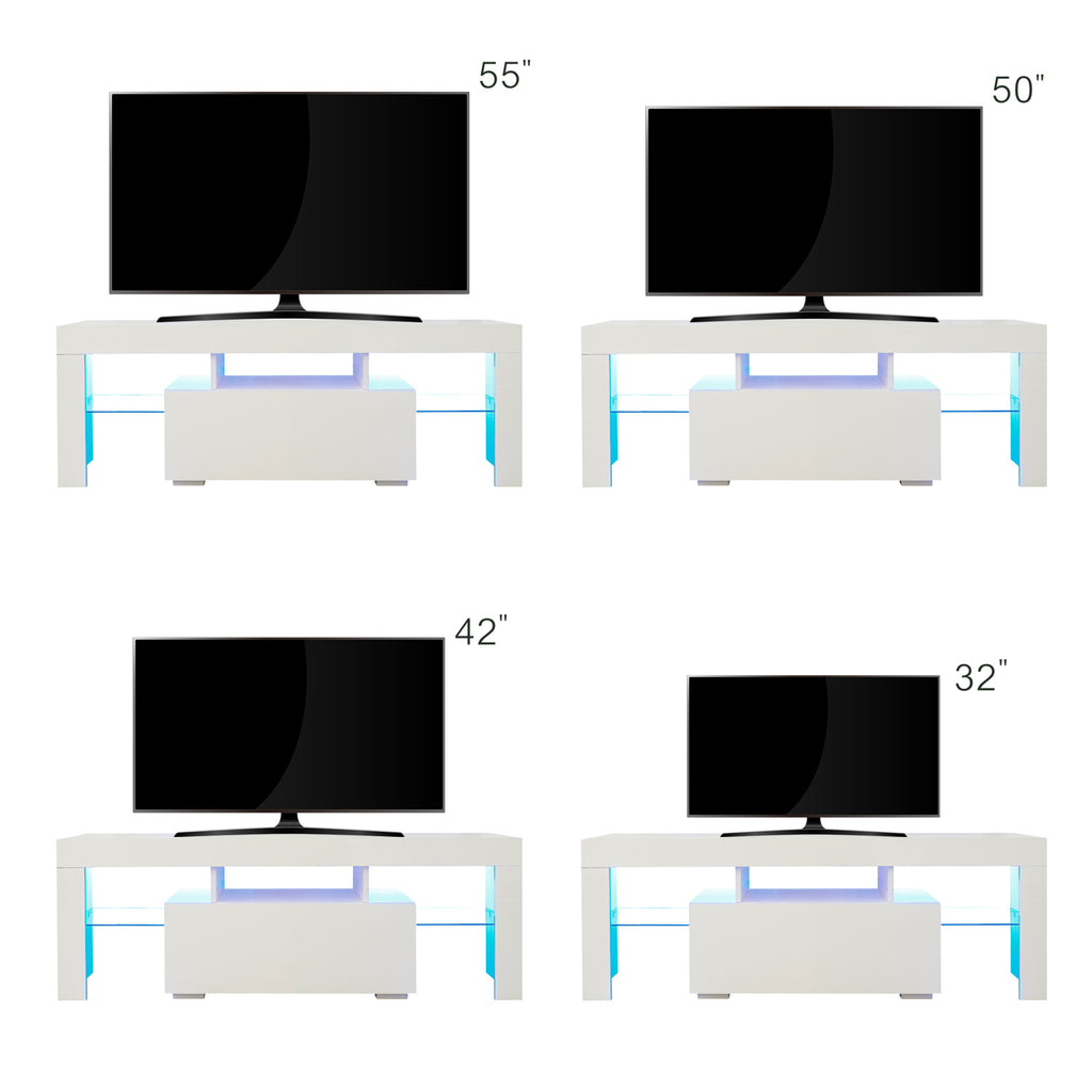Entertainment TV Stand, Large TV Stand TV Base Stand with LED Light TV Cabinet. - Grand Goldman Shop