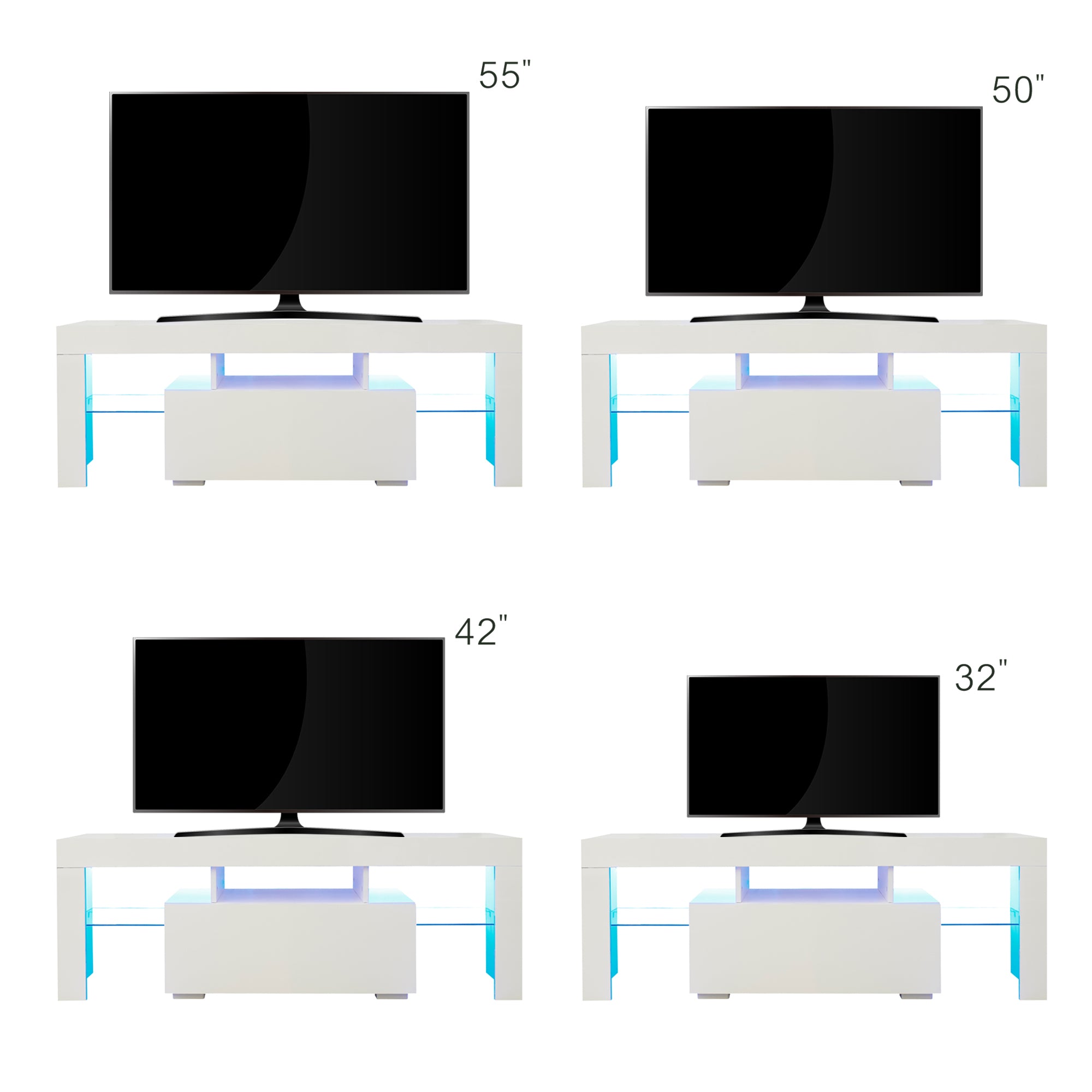 Entertainment TV Stand, Large TV Stand TV Base Stand with LED Light TV Cabinet. - Grand Goldman Shop