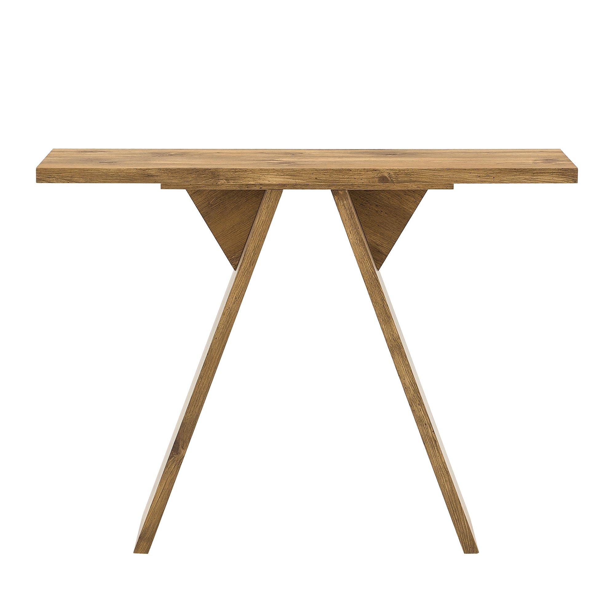 Console Table, 43.4-Inch Long Narrow Entryway Table with V-Shaped Base, Rustic Sofa Console for Hallway, Living Room, Behind Sofa - Grand Goldman Shop