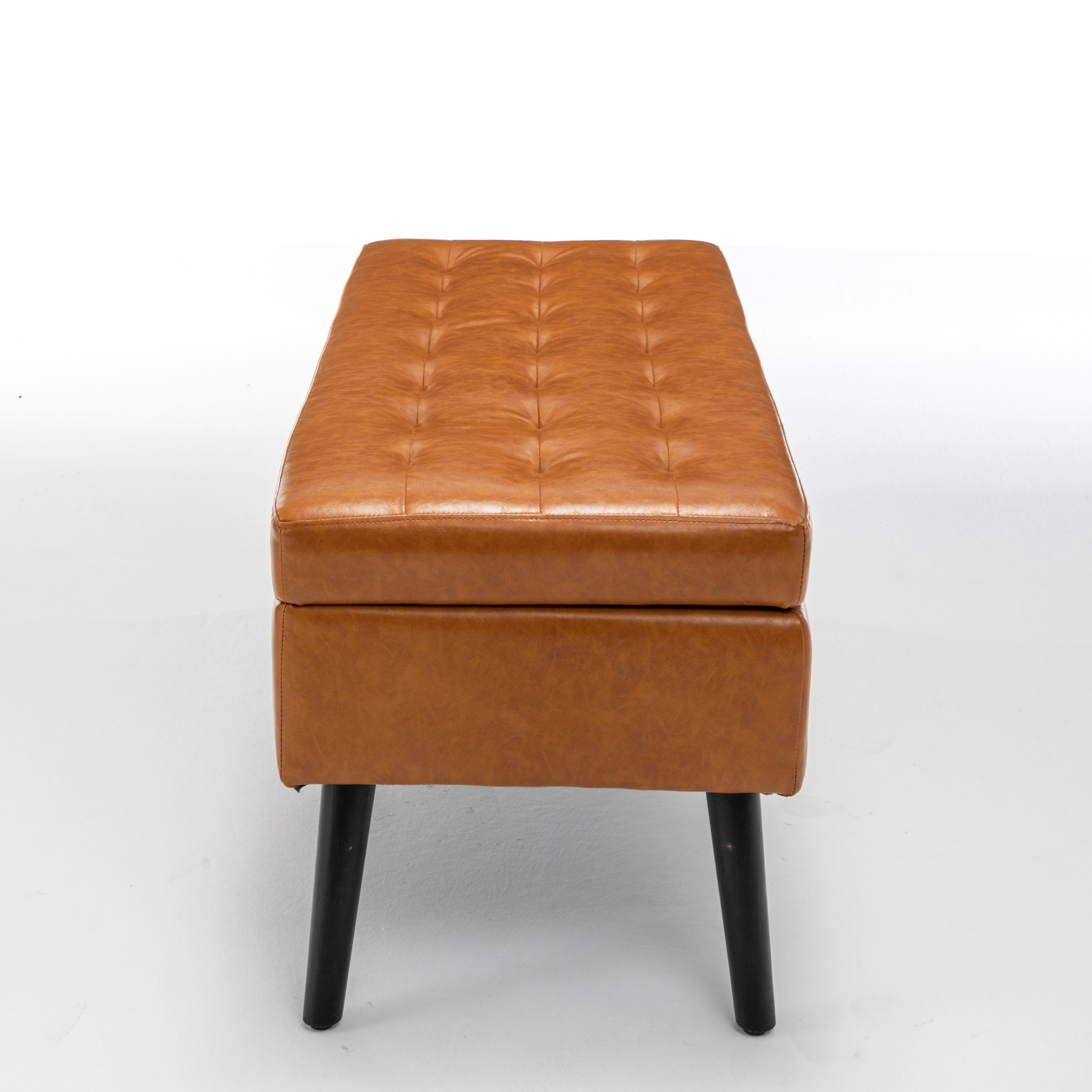 Storage Bench with Storage Bench for Bedroom End of Bed Bench Foot of Bed Bench Entryway Bench Storage Ottoman Bench 43.3' W x 17.7' Brown Leather Bench - Grand Goldman Shop