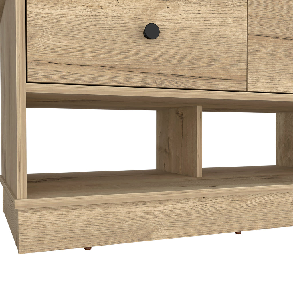Tulip Storage Bench, Two Drawers, Two Shelves - Grand Goldman Shop