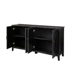 Cabinet with 4 Doors and 4 open shelgves,Freestanding Sideboard Storage Cabinet Entryway Floor Cabinet for Living Room Office Bedroom - Grand Goldman Shop