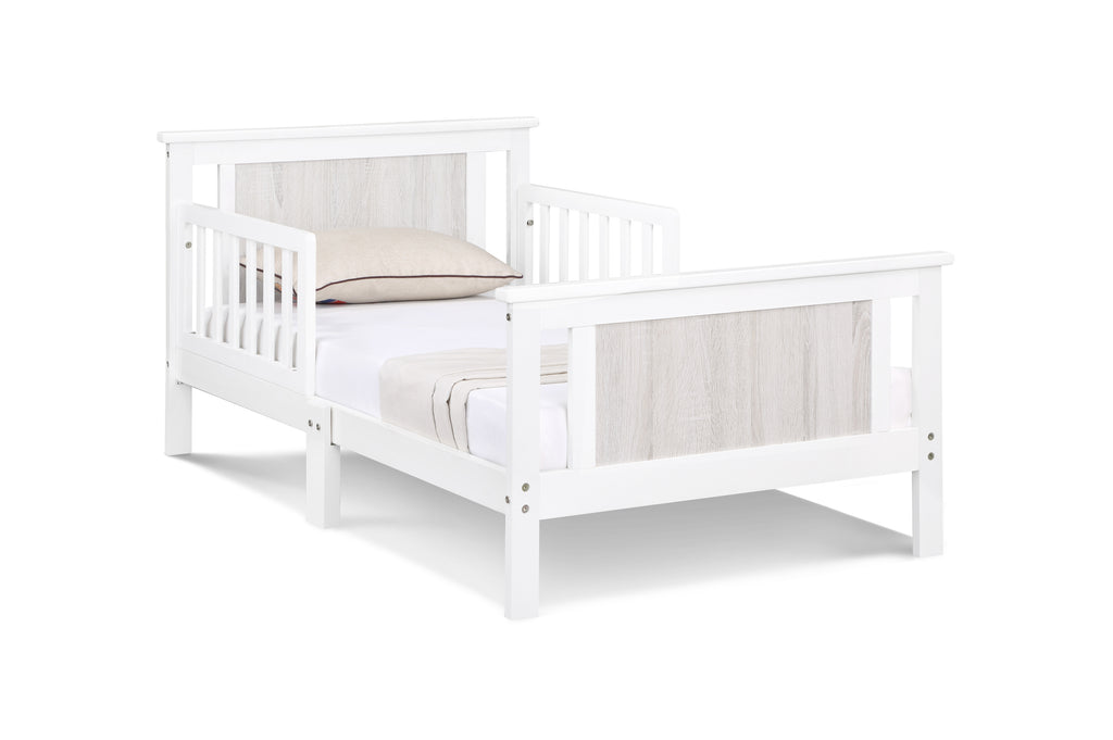 Connelly Reversible Panel Toddler Bed White/Rockport Gray - Grand Goldman