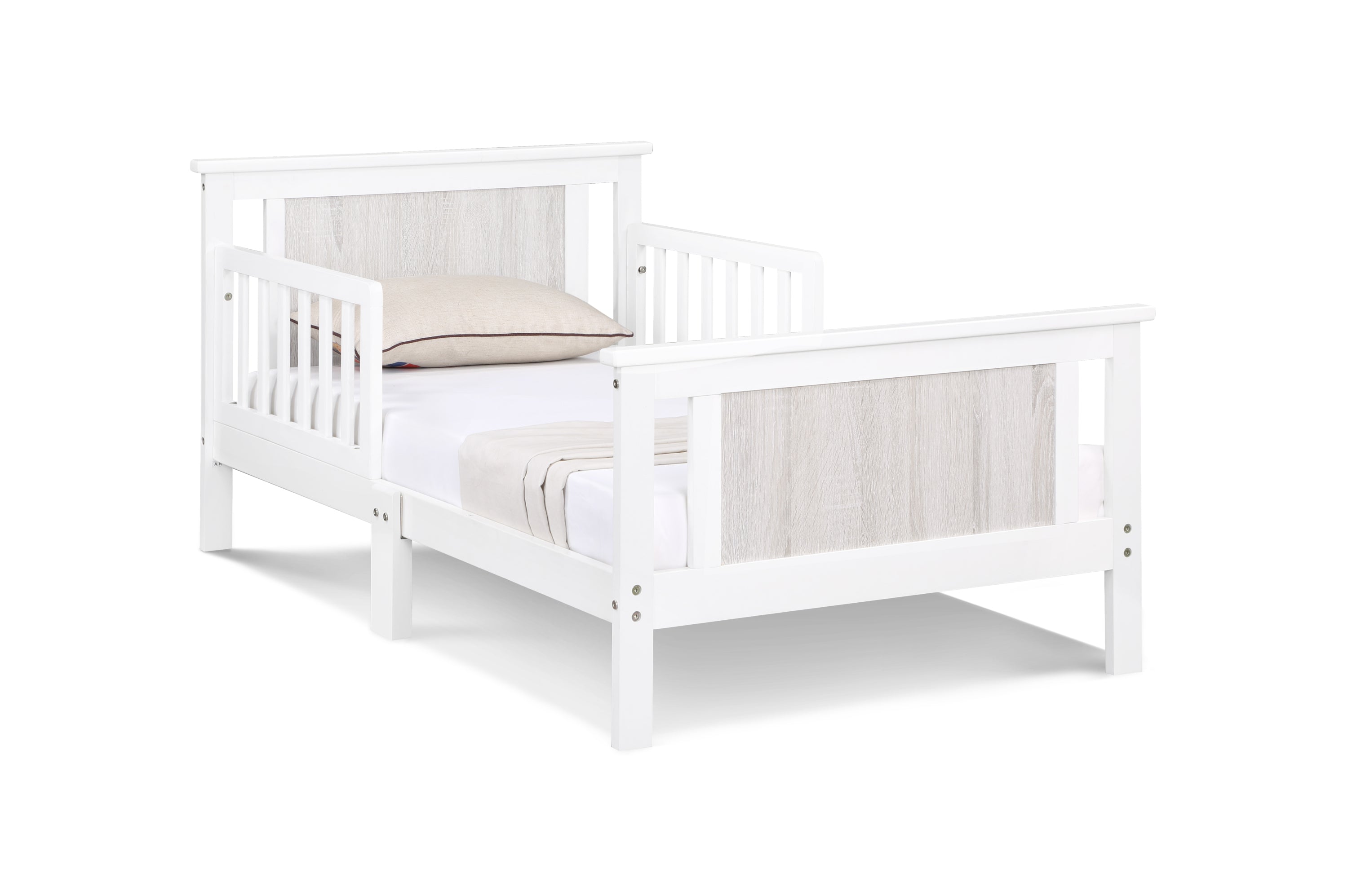 Connelly Reversible Panel Toddler Bed White/Rockport Gray - Grand Goldman
