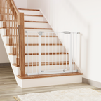 2 Pack 29.5-44.1' Wide Baby Gate for Stairs, Dog Gate Indoor for Doorways, No Drilling Pressure Mounted Pet Gates for Kids, E