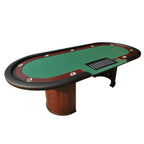 96' Poker Table Model 16367 Green with U Shape Legs, Drox Box, Chips Tray - Grand Goldman