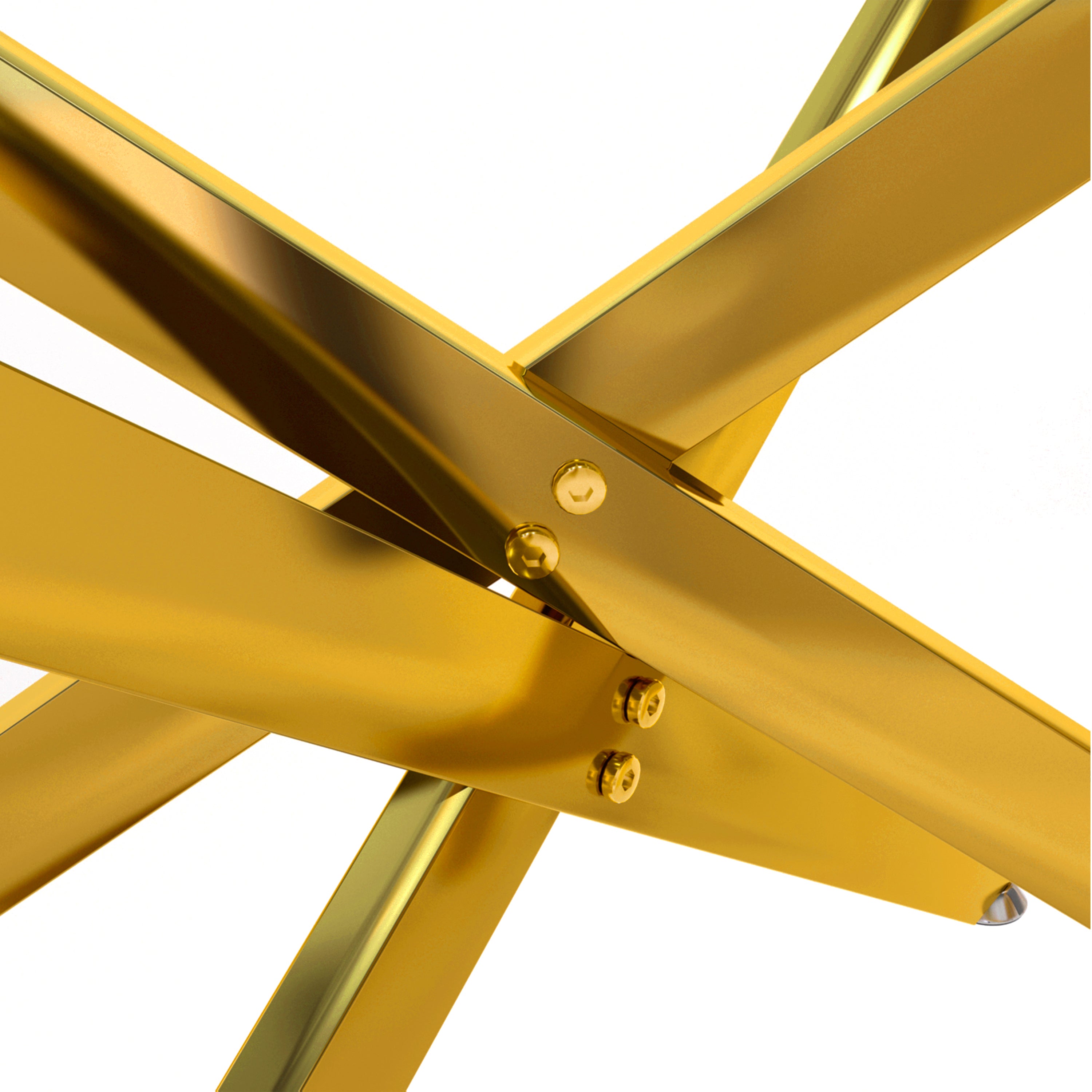 39.37' Rectangular Clear Tempered Glass Coffee Table,Stylish Design with Golden Metal Legs, Coffee Table for Living Room - Grand Goldman Shop