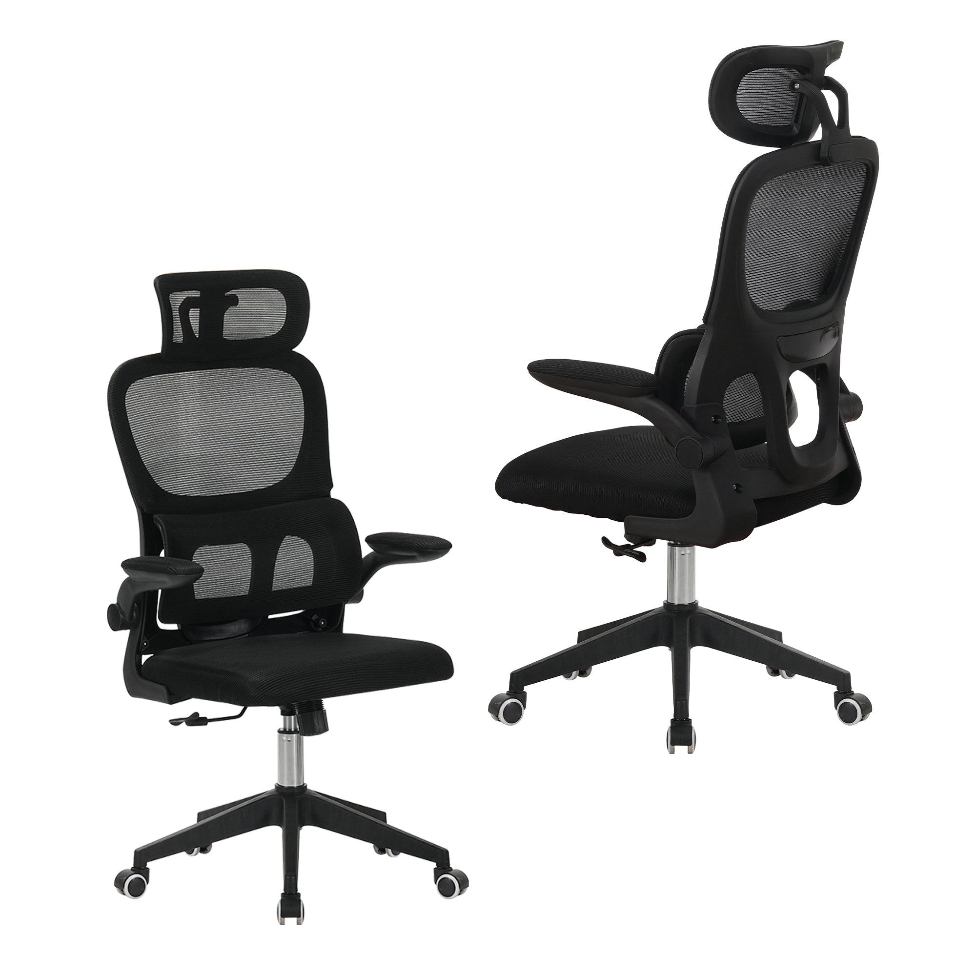 High Back Ergonomic Office Chair with Mesh Fabric, Black, Big and Tall Design for Home Office, Task Chair with Tilt Function,