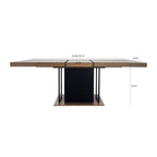 Rectangle extendable dining table for 6-10 people aged effect wood and black 160-200 cm - Grand Goldman Shop