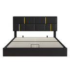 2-Pieces Bedroom Sets,Queen Size Upholstered Platform Bed with Hydraulic Storage System,Storage Ottoman with Metal Legs,Black(Old SKU:N733S207778B) - Grand Goldman Shop