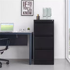 4 Drawer Vertical File Cabinet with Lock for Home Office Organizer, Black Metal Filing Cabinet, Letter/A4/Legal Size - Shop Q