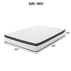 Hybrid Queen Mattress with Pocket Coils, Medium Firm, Breathable Comfort, Creamy White Gray Fabric - Grand Goldman Shop