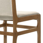 Elegant Dining Chair Set of Two Sophisticated Style Wheat Fabric - Grand Goldman Shop
