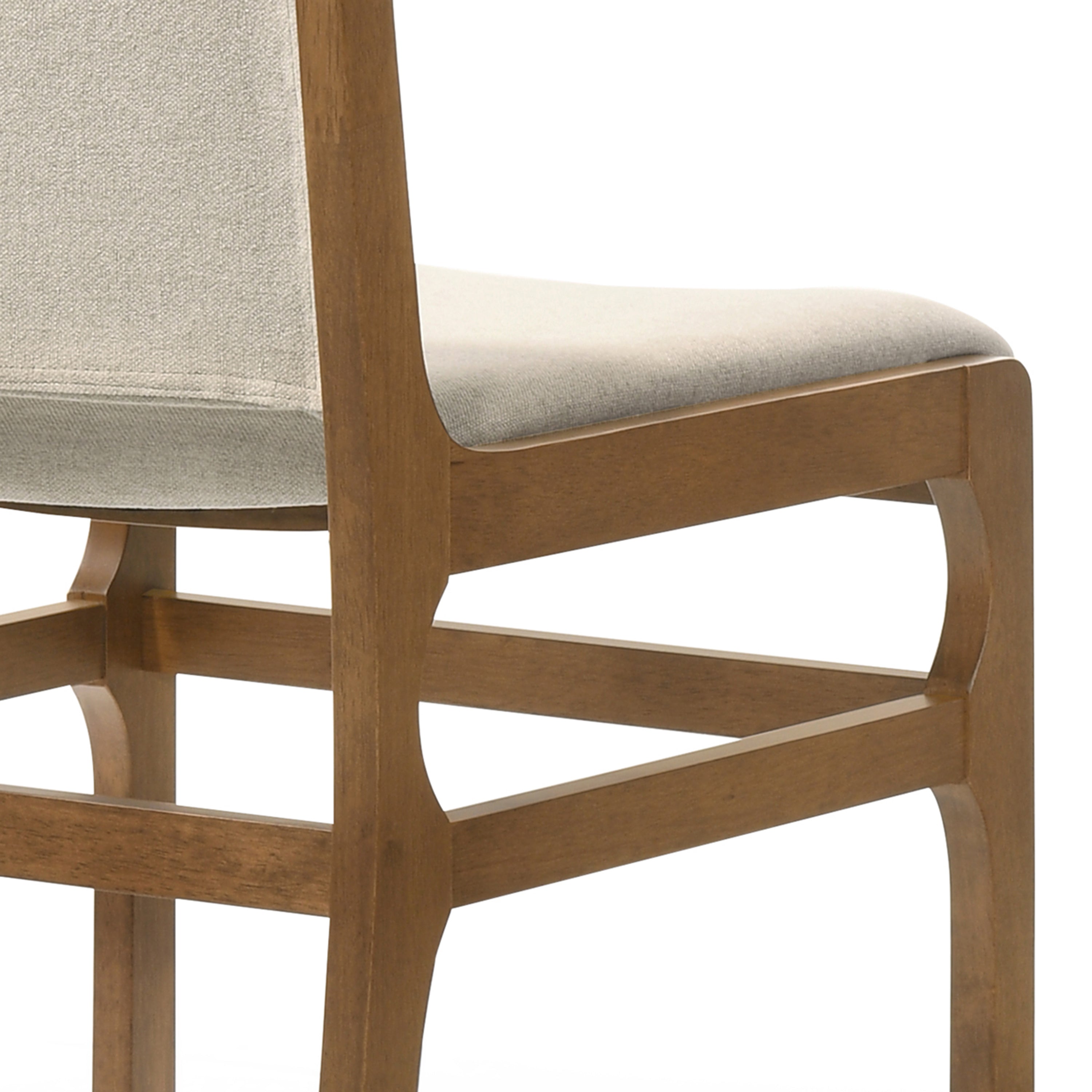 Elegant Dining Chair Set of Two Sophisticated Style Wheat Fabric - Grand Goldman Shop