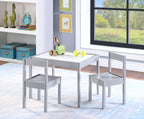 Gibson 3-Piece Dry Erase Kids Table & Two Chair Set, Gray | Premium Home Decor - Grand Goldman