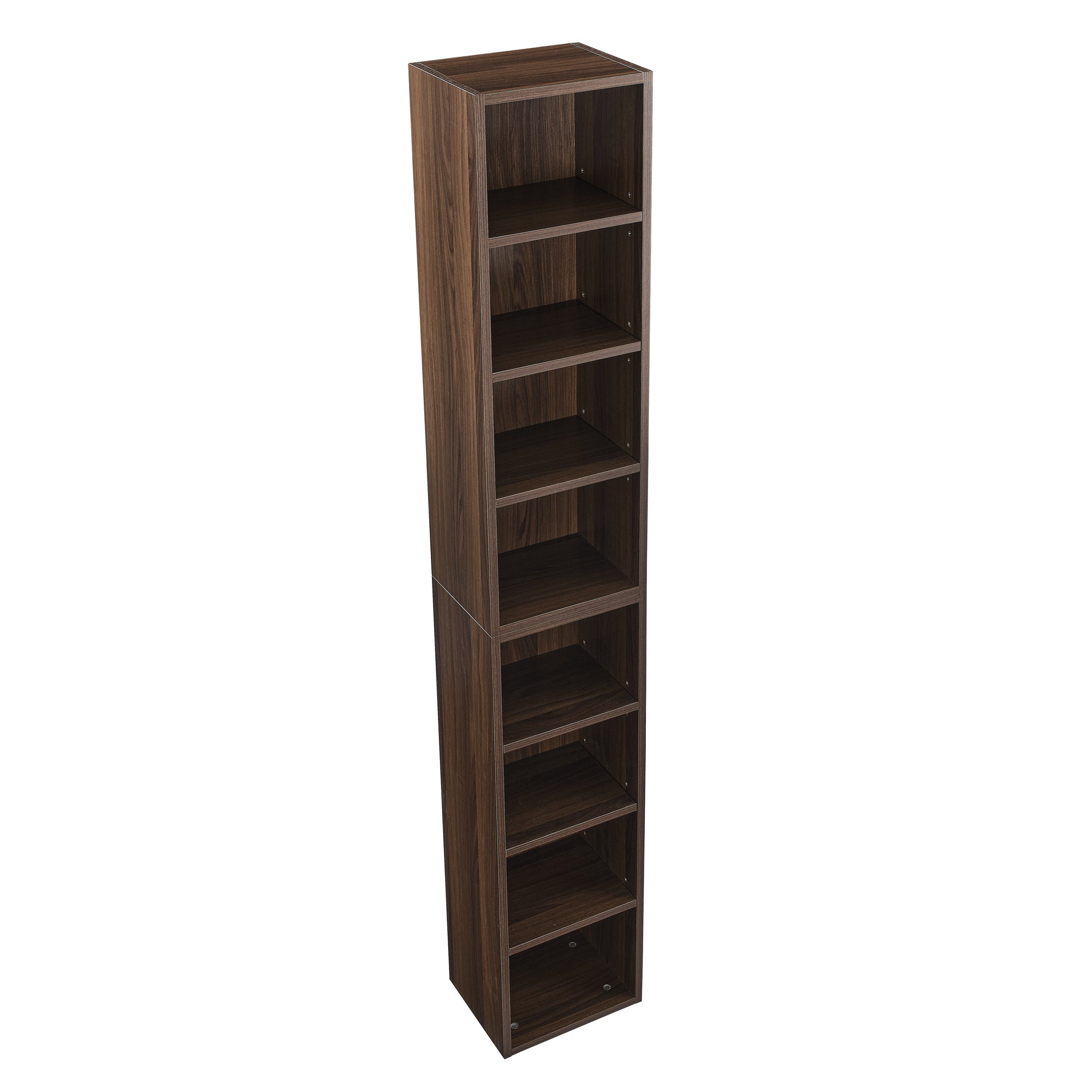 8-Tier Media Tower Rack, CD DVD Slim Storage Cabinet with Adjustable Shelves, Tall Narrow Bookcase Display Bookshelf for Home Office,Multi-functional double-decker bookcase - Grand Goldman Shop
