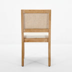 Farmhouse Rattan Dining Chairs Set of 2, Mid Century Modern Kitchen & Dining Room Chairs, Cane Upholstered Kitchen Side Chair with Natural Hardwood Frame, Beige - Grand Goldman Shop