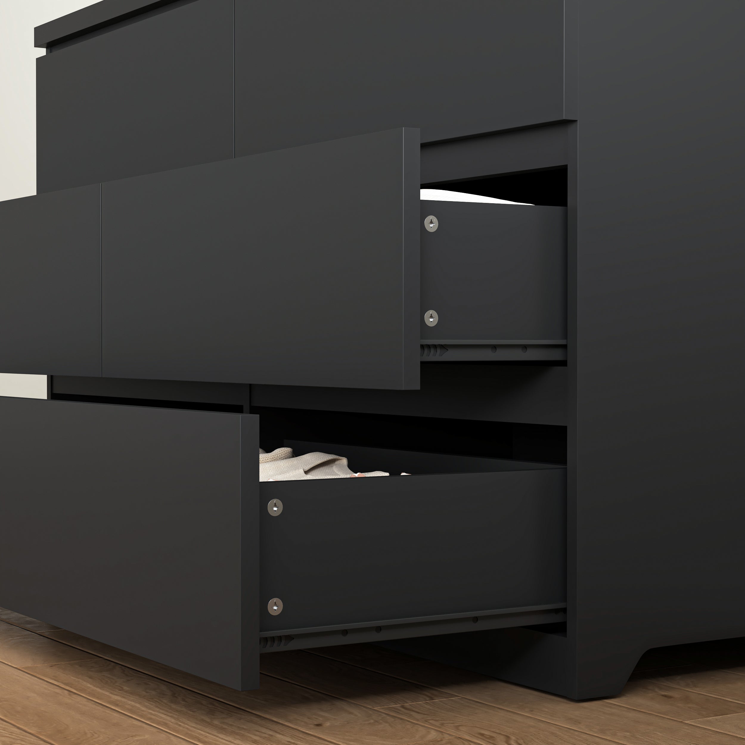 6 Drawer Storage Cabinet ,Dresser, Wood Storage Tower Clothes Organizer, Wide Chest of 6 Drawers, Large Storage Space for Bedroom, Hallway, Entryway Living Room - Grand Goldman Shop