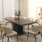 Rectangle extendable dining table for 6-10 people aged effect wood and black 160-200 cm - Grand Goldman Shop