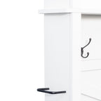 Farmhouse 4-in-1 Hall Tree with 6 Hooks, Walnut Entryway Bench with Shelves,  Wooden Style Rustic Shoe Organizer with 16 Open Compartments for Mudroom, Living Room, White (OLD SKU: N721P264915K) - Grand Goldman Shop