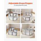 Baby Playpen, 78.7″ x 70.1″ Extra Large Toddlers Playpen, Foldable Baby Fence Play Yard with Zippered Door & Soft Breathable 