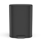 13 Gallon 50L Kitchen Foot Pedal Operated Soft Close Trash Can - Stainless Steel Ellipse Bustbin - BLACK - Grand Goldman Shop