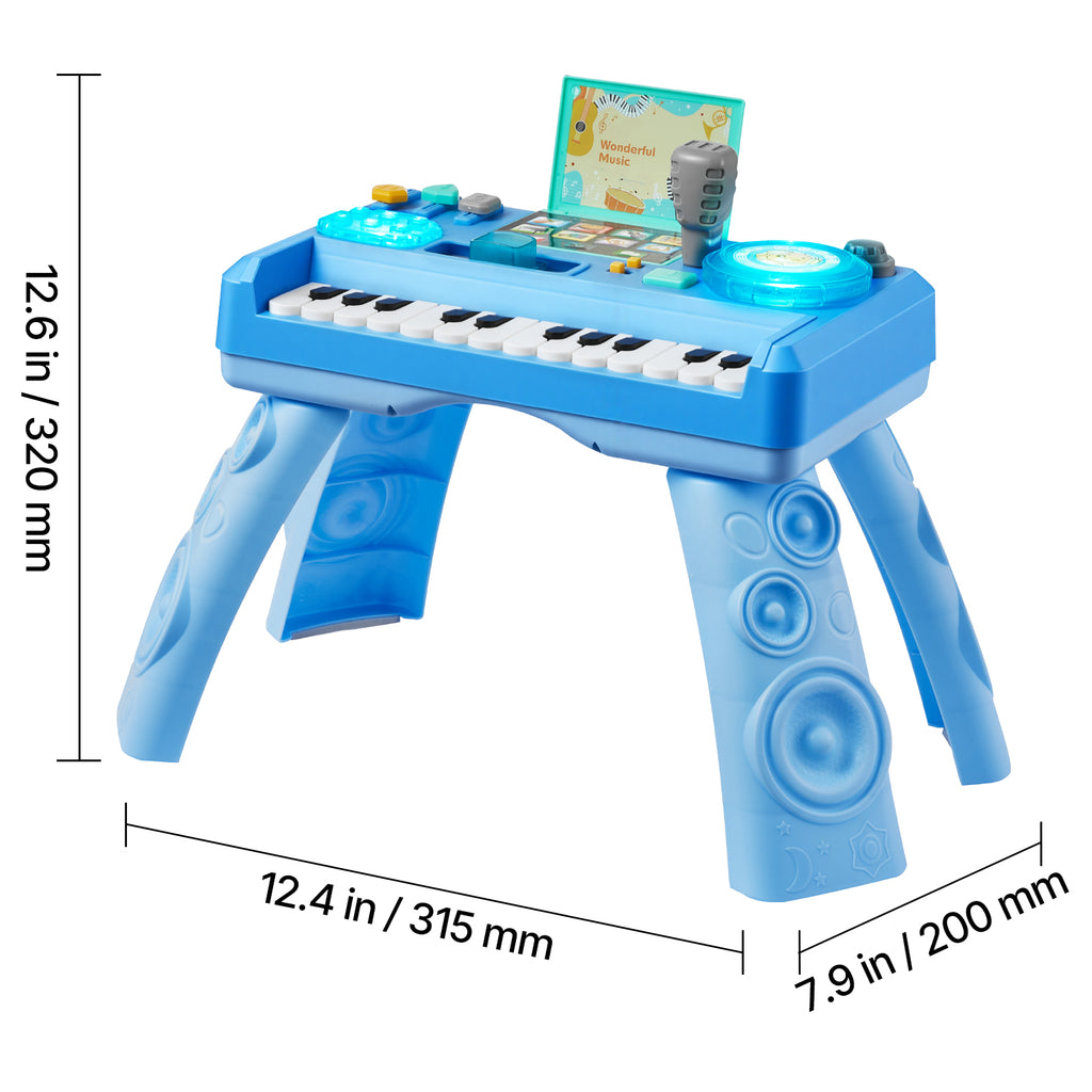 Baby DJ Playset for Toddlers 1-3, Educational Musical Table Toys with 133 Sound Sources, Recording and LED DJ Turntable, Baby