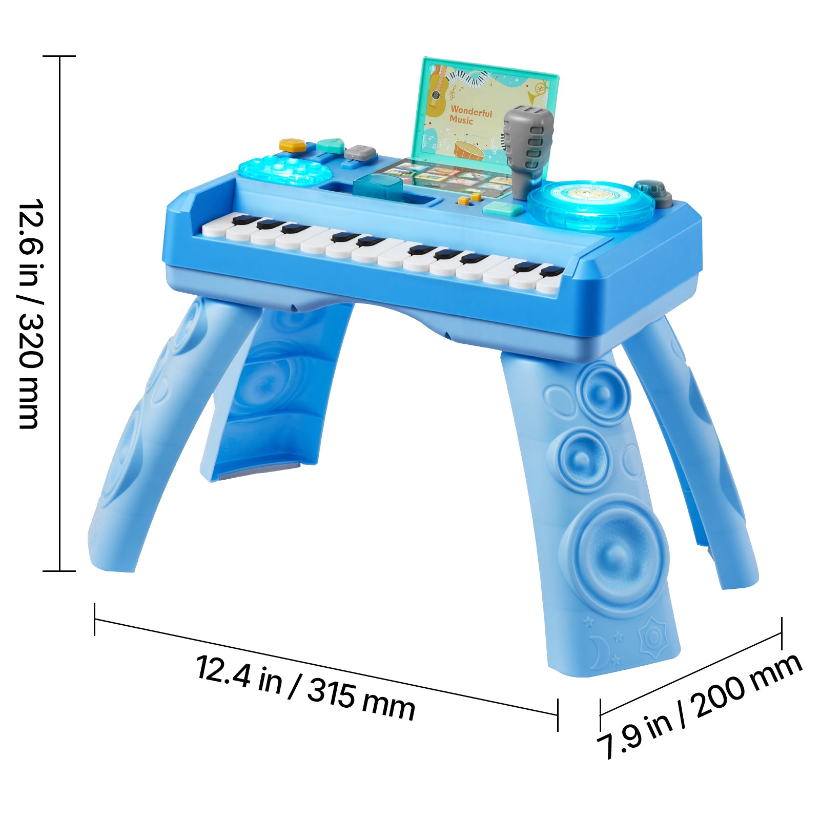 Baby DJ Playset for Toddlers 1-3, Educational Musical Table Toys with 133 Sound Sources, Recording and LED DJ Turntable, Baby