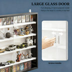 Black Wall-Mounted Display Case with Large Capacity,Clear Door for a Stunning Collectible Showcase - Grand Goldman Shop