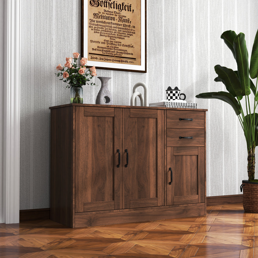 Modern Wood Buffet Sideboard with 2 doors&1 Storage and 2drawers -Entryway Serving Storage Cabinet Doors-Dining Room Console, 43.3 Inch - Grand Goldman Shop