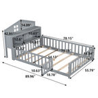 Headboard Storage Cabinet for Full-size Montessori Floor Bed , Grey,Freely collocation - Grand Goldman Shop