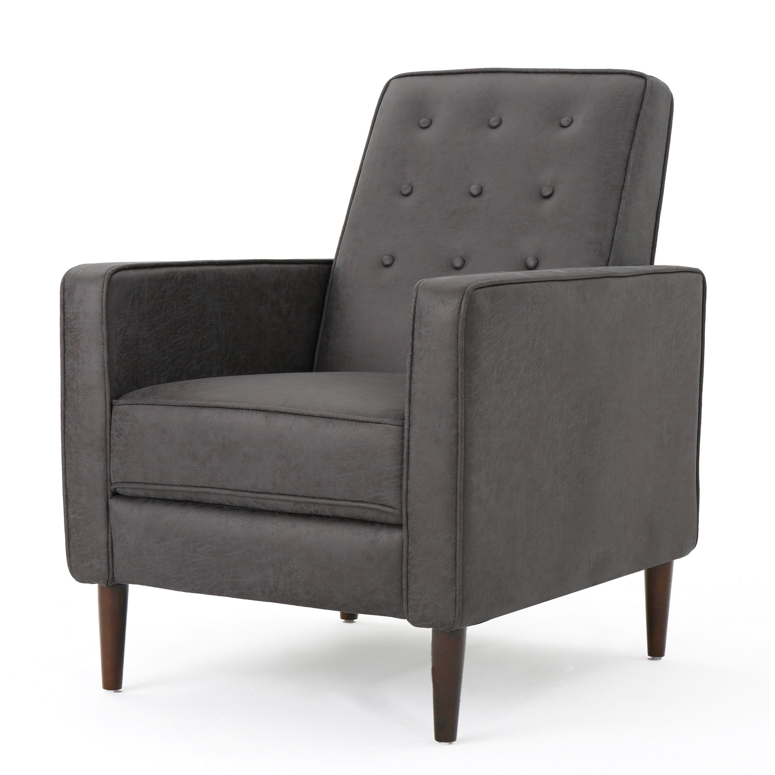 Macedonia Mid-Century Modern Button Tufted Fabric Recliner - Grand Goldman Shop