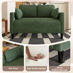 48' Soft Corduroy Loveseat Couch W/Soft Cushions,Side Storage Pocket,Sturdy Composite Board & Solid Wood Frame, High Rebound Sponge,Easy Assembly,Ideal for Living Room,Apartment,Dorm,Office. - Grand Goldman Shop