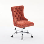A&A Furniture Office Chair,Modern Chenille Upholstered Tufted Button Home Office Chair with Chrome Metal Base,Adjustable Desk