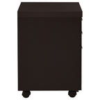Cappuccino 3-Drawer File Cabinet with Modern Silver Hardware, Brown Wood Finish, Compact Office Storage for Home and Studio -